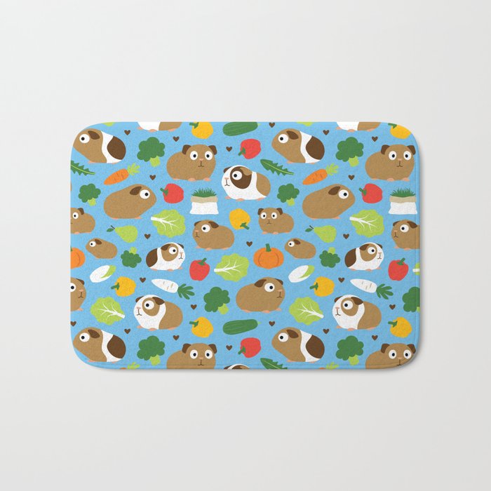 Guinea Pig And Its Treats Bath Mat