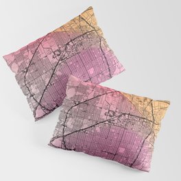 Lubbock, USA - Colorful City Map Pillow Sham