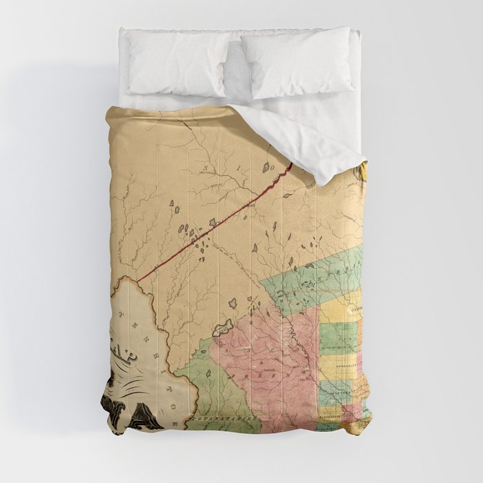Map Of Iowa 1845 Comforter