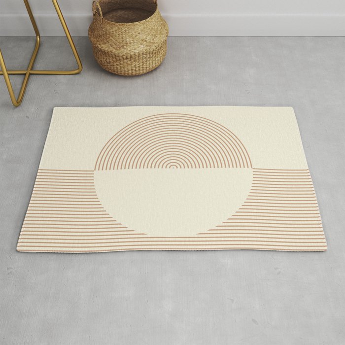 Geometric lines in Shades of Coffee and Latte 3 Rug
