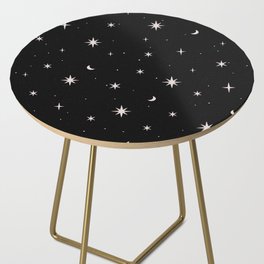 Starry night pattern black night Side Table