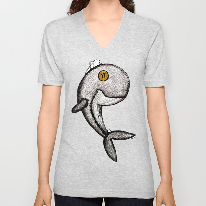 Woody the Whale V Neck T Shirt