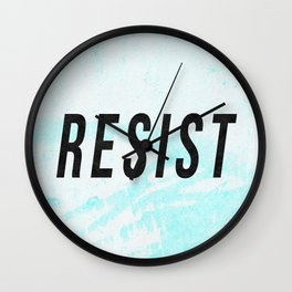 RESIST 1.0 - Black on Teal #resistance Wall Clock
