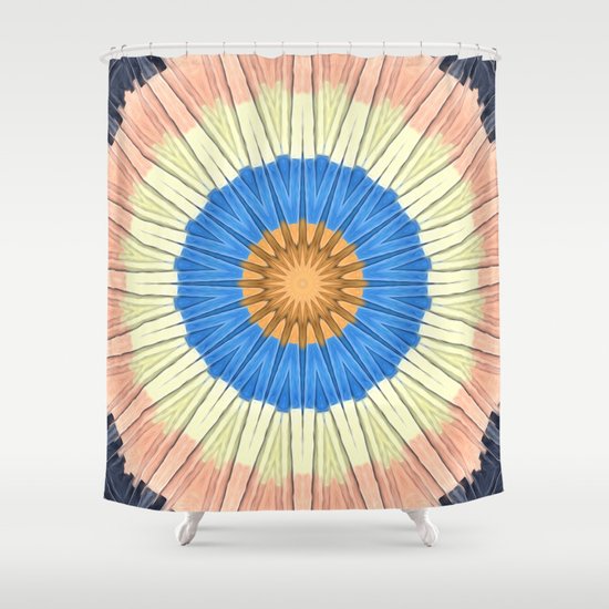 Textured Mandala Circles Shower Curtain