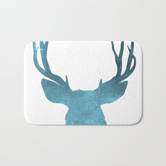 Deer head and stag simple illustration Bath Mat