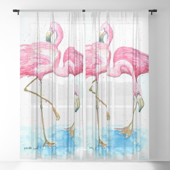 Flamingo 1 Sheer Curtain
