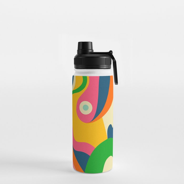 Colorful Mid Century Abstract  Water Bottle