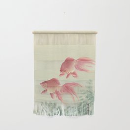 Goldfish Vintage Japanese Woodblock Print Wall Hanging