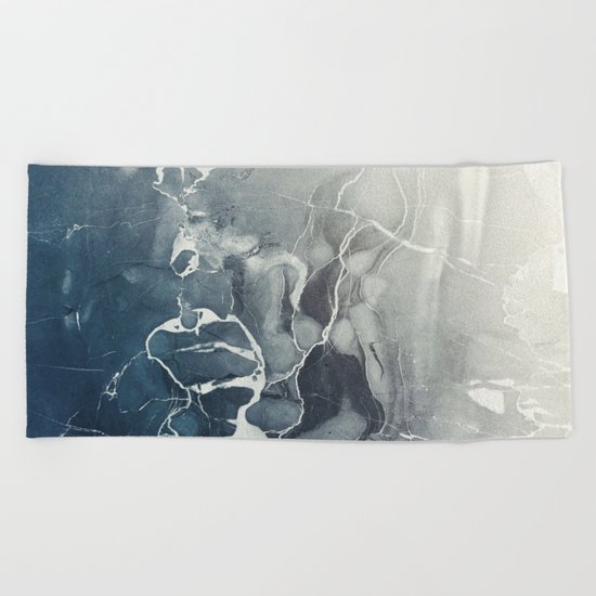 Ultramarine Marble Beach Towel