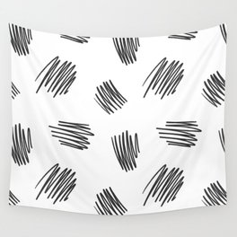 Scribbles (Black and White) Wall Tapestry