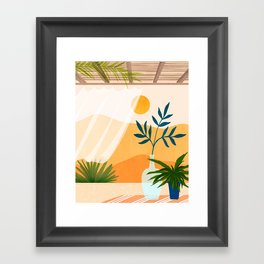 Golden Sunset Terrace Framed Art Print