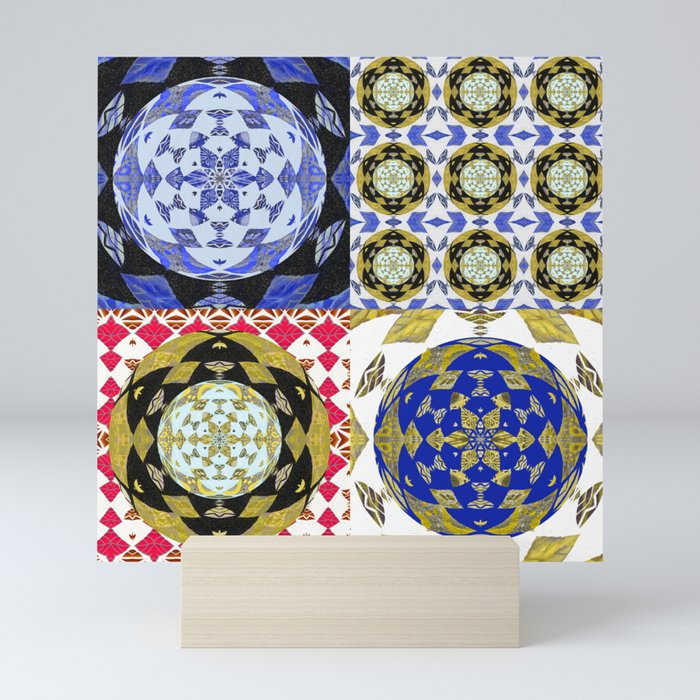 Boho Mandala Sacred Geometry Quilt 2 Mini Art Print