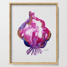 Watercolor Bulb - Blue-Purple Serving Tray