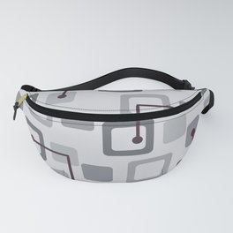 Midcentury 1950s Tiles & Squares Silver Fanny Pack