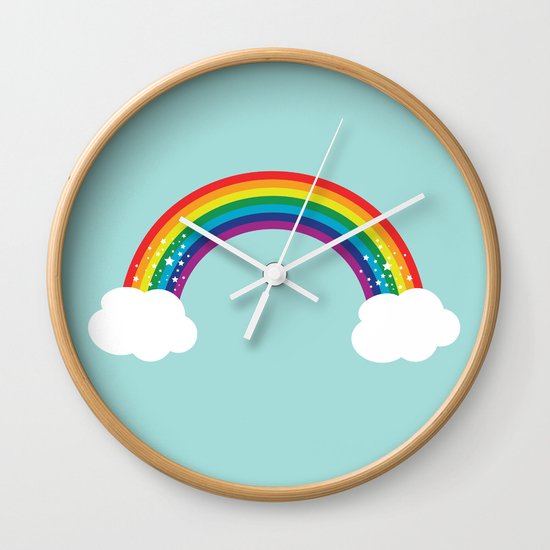 Sparkly Rainbow Wall Clock