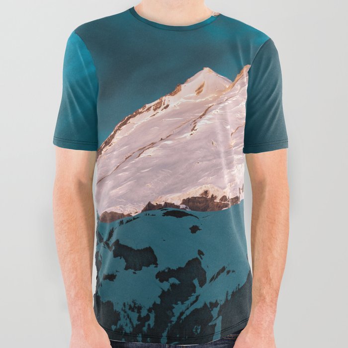 Mt Baker Blue All Over Graphic Tee