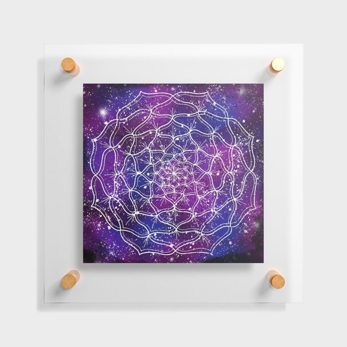 Galaxy and Stars Mandala Floating Acrylic Print