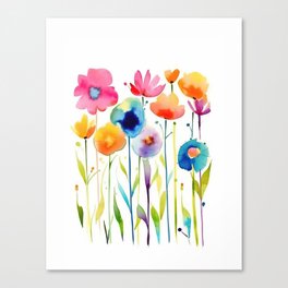 Whimsical Flower Garden  Canvas Print