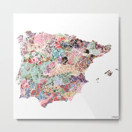 Spain map Metal Print