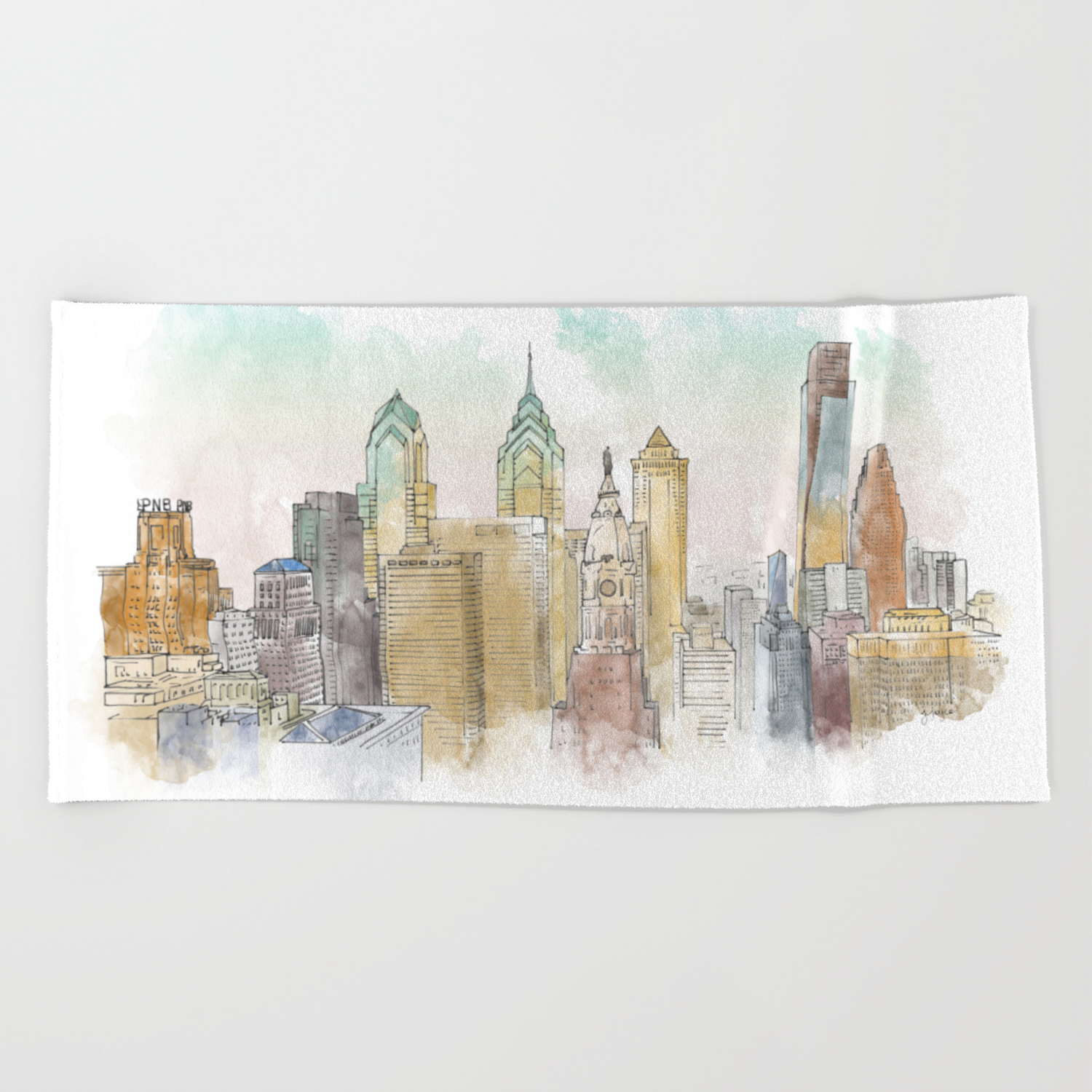 Philadelphia Beach Towel By Jenmjoyce Society6