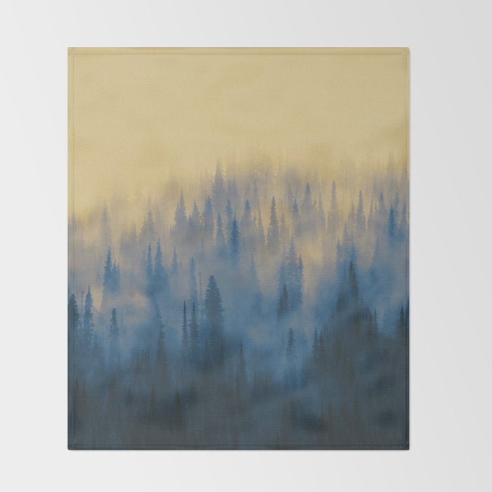 Pine Tree Fantasy Forest Landscape V 6 Throw Blanket By
