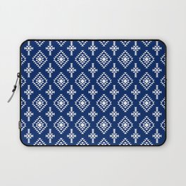 Blue and White Native American Tribal Pattern Laptop Sleeve