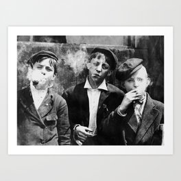 Smoking Boys Art Print