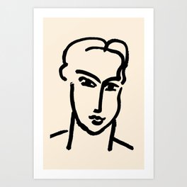 Henri Matisse Face Line Drawing Art Print