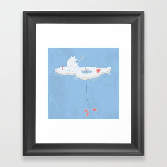 Gone Ice Fishin' Framed Art Print