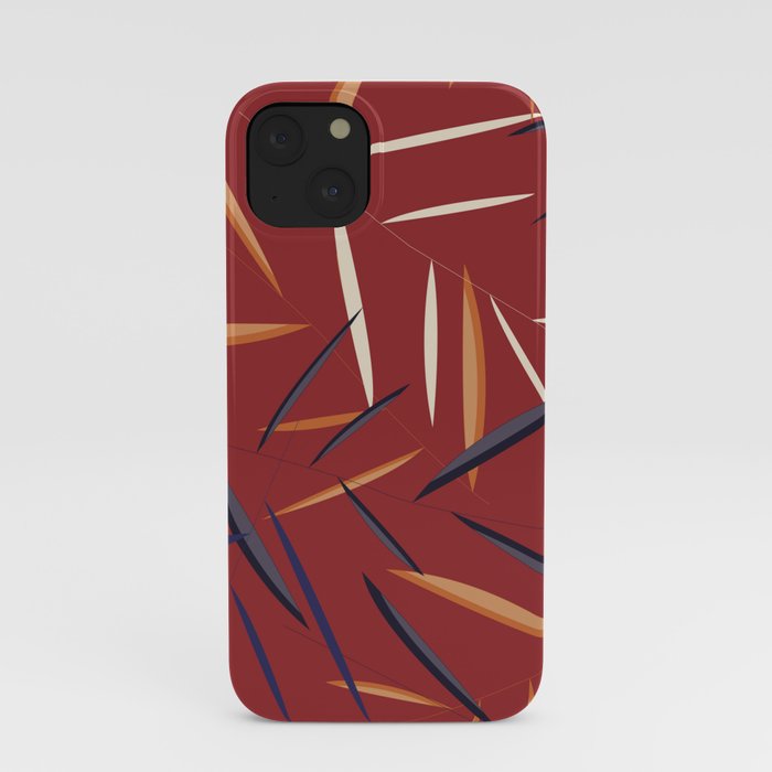 Leaves in a red background iPhone Case