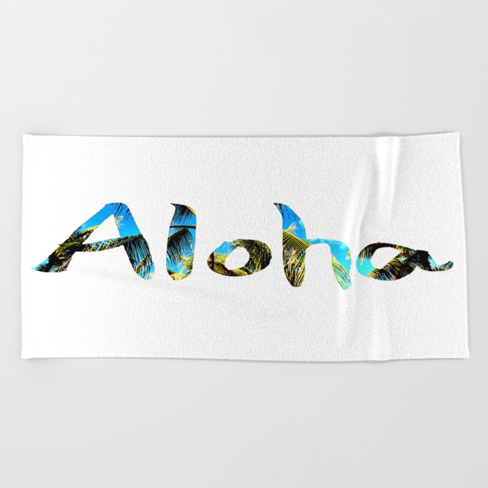 Palm Tree And Blue Sky Aloha Beach Towel By Lifeisbeautiful Society6 Palm Tree And Blue Sky Aloha Beach Towel