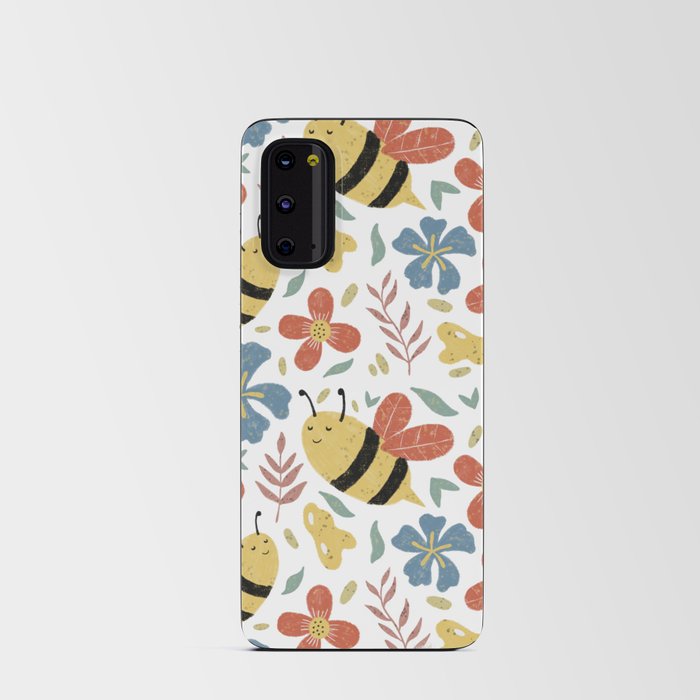 Cute Honey Bees and Flowers Android Card Case