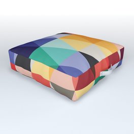 Mid-Century Modern Color Story Outdoor Floor Cushion | Triangle, Abstract, Modernart, Midcenturymodern, Rainbow, Vintage, Colorful, Geometric, 1960S, Spanish 