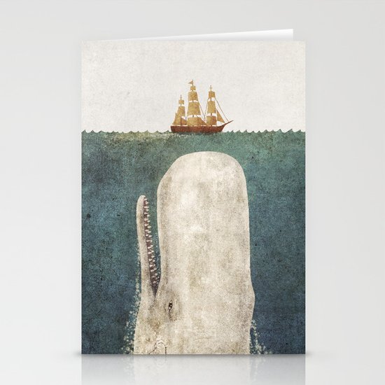 The Whale - vintage option Stationery Cards