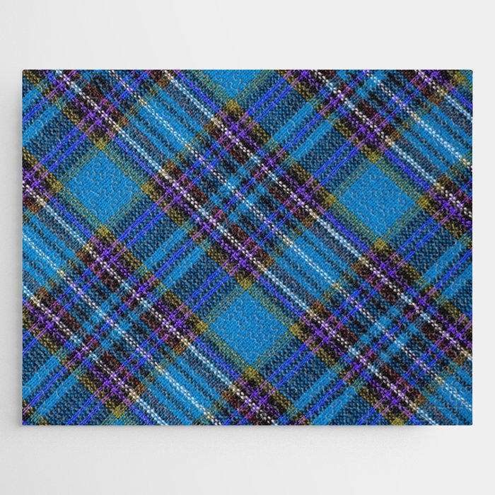 Plaid Blue Trendy Collection Jigsaw Puzzle