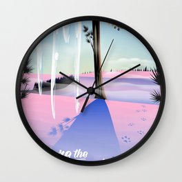 Explore the Wilderness! Wall Clock | Tree, Leaf, Wintertrees, Winter, Water, Forest, Trees, Icicles, Snow, Plane 