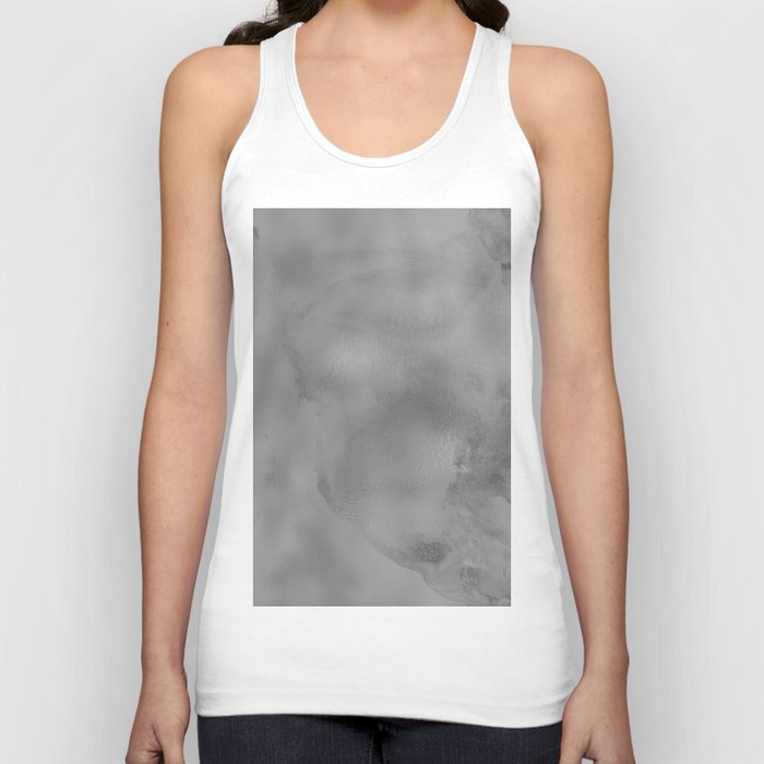 Elegant Luxury Silver Abstract Marble Tank Top