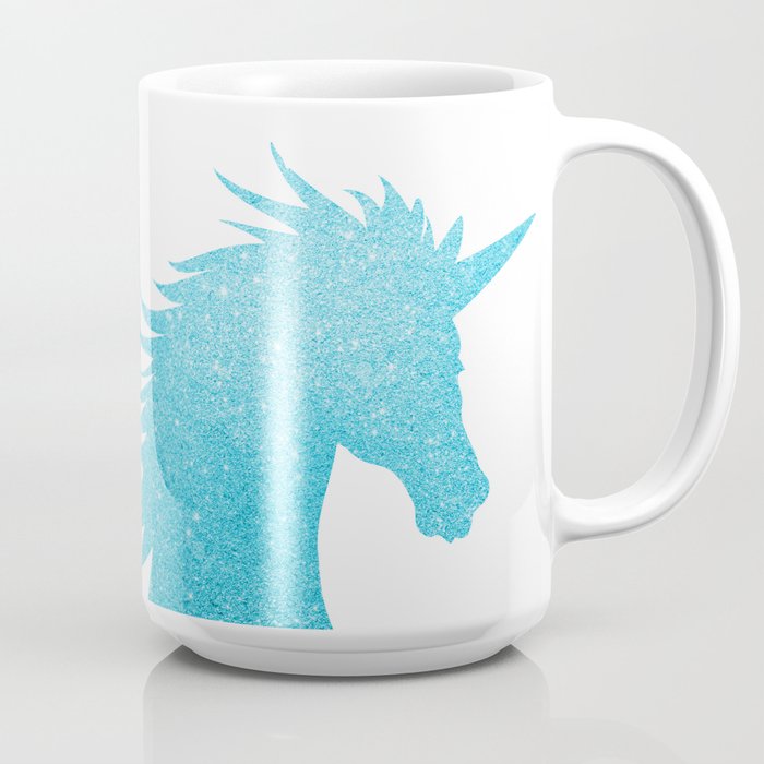 Blue Glitter Unicorn Coffee Mug By Avenger Society6