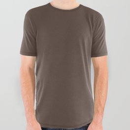 Dark Brown Solid Color Pairs Pantone Fondue Fudge 19-1224 TCX Shades of Brown Hues All Over Graphic Tee