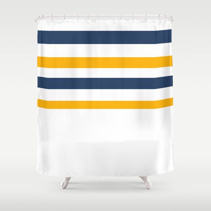 Yellow Blue White Stripes Shower Curtain By Palitraart Society6