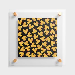 Rubber Duck pattern Design - black Floating Acrylic Print