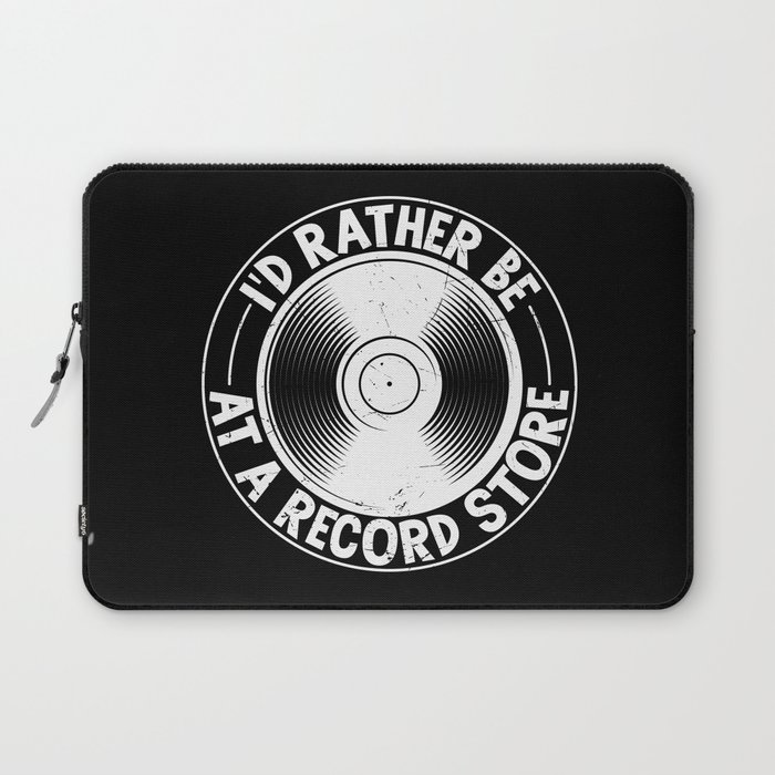I'd rather be at a record store 80s aesthetic Laptop Sleeve