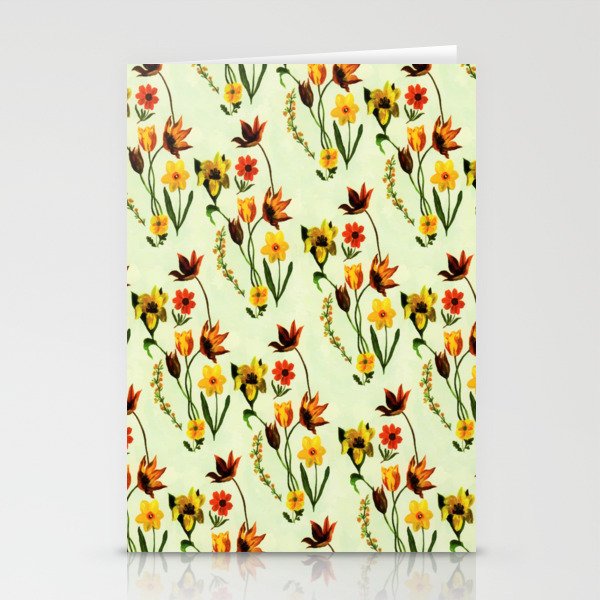 Spring Meadow Yellow Wildflowers Watercolor Stationery Cards