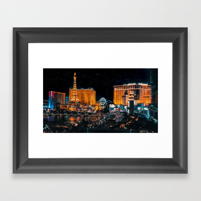 Las Vegas, Nevada, Lit Up Framed Art Print