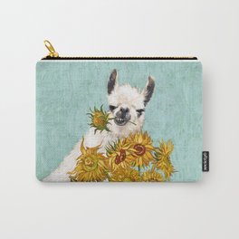 Naughty Llama and The Sunflowers Carry-All Pouch