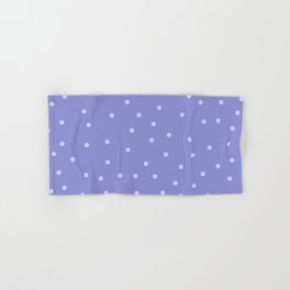 Very Peri 2022 Color Of The Year Violet Blue Periwinkle Polka Dot Pattern Hand & Bath Towel