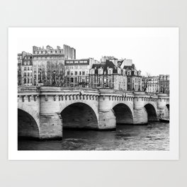 Pont Neuf - Black and White Paris Photography Art Print