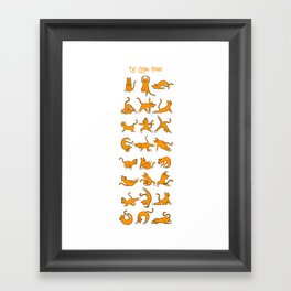 Cat Yoga Poses (Orange) Framed Art Print