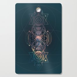 Dark Moon Phase Nebula Totem Cutting Board