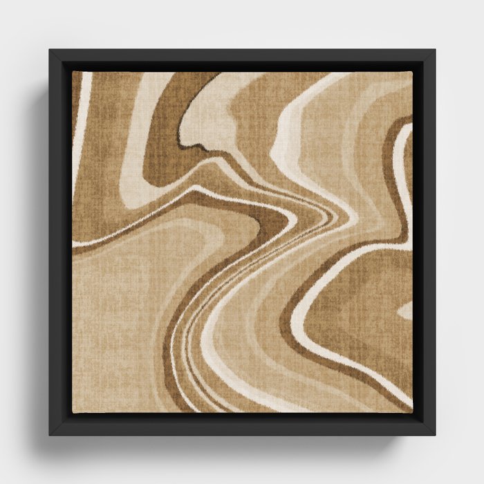 abstract earth tone leaves  Framed Canvas